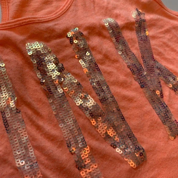 Victoria’s Secret PINK Fluorescent Orange Racer Back Tank Top - Picture 4 of 9